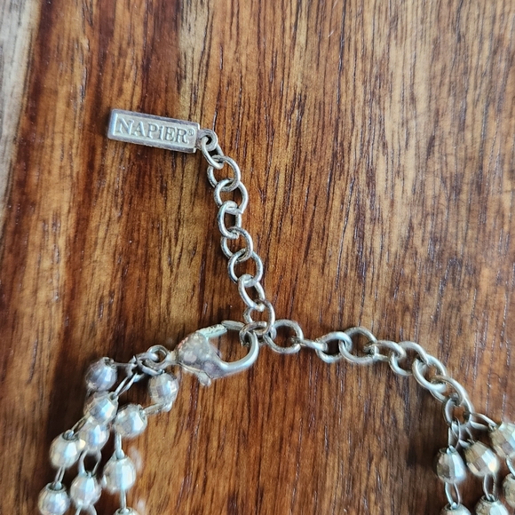 Beautiful Vintage Napier Necklace Triple Strand Sparkle Shine Pretty - Picture 2 of 4